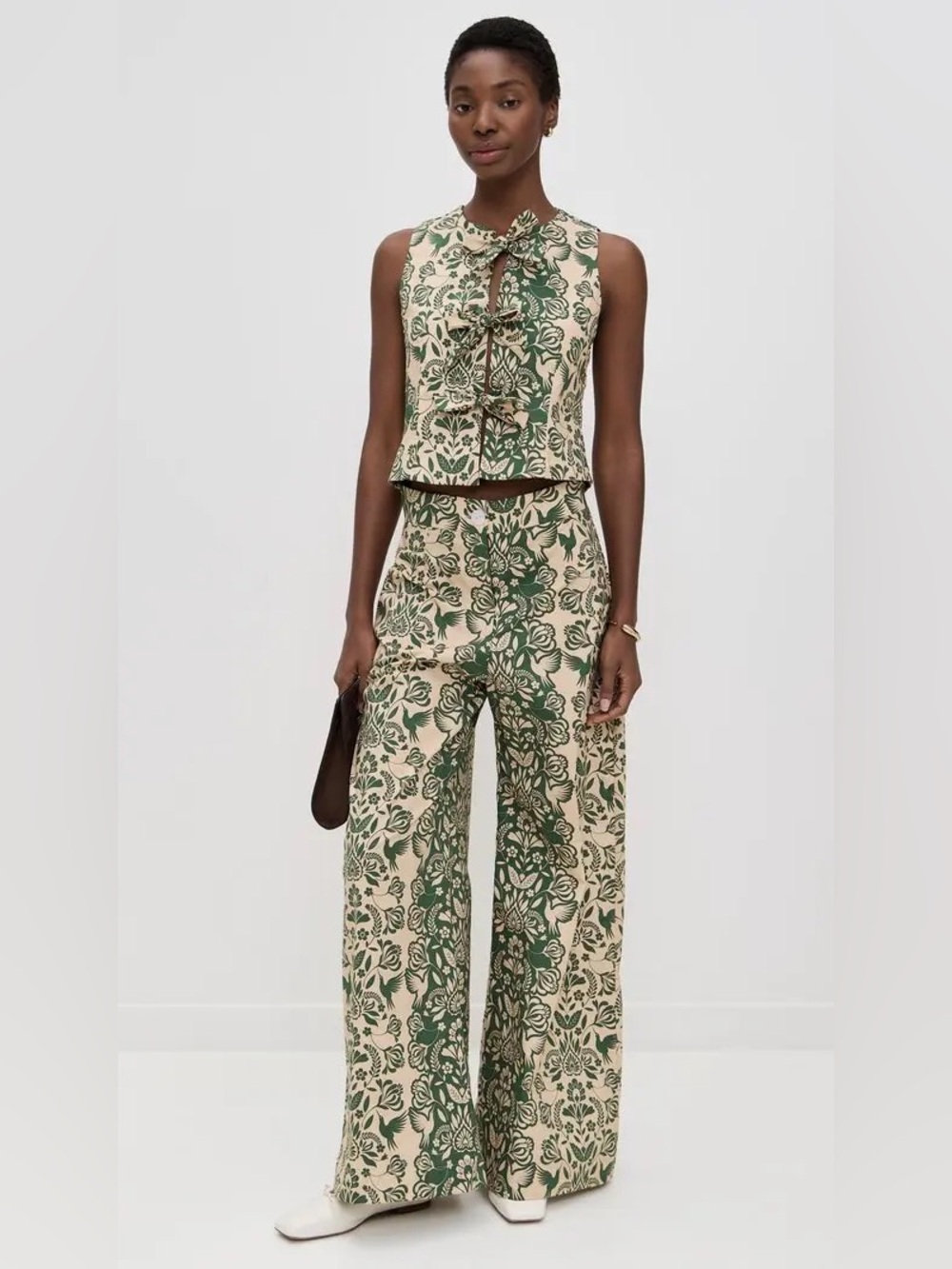 NWT The Lulo Project Printed Wide Leg Pants - Picture 3 of 4